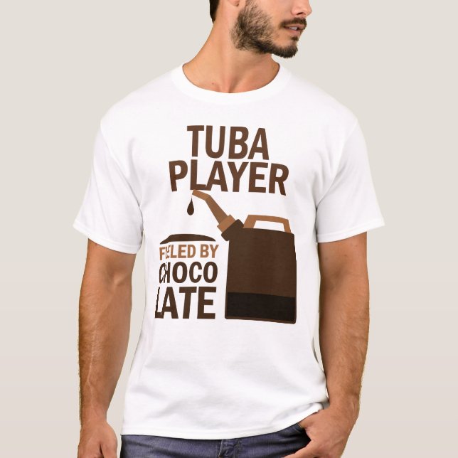 Tuba-Spieler-(lustige) Schokolade T-Shirt (Vorderseite)