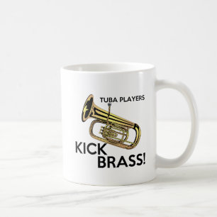 Tuba-Spieler-Tritt-Messing Tasse