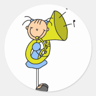 Tuba-Spielerin Stock Girl Aufkleber Sticker