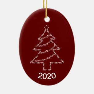 Tuba Text Christmas Tree Keramik Ornament