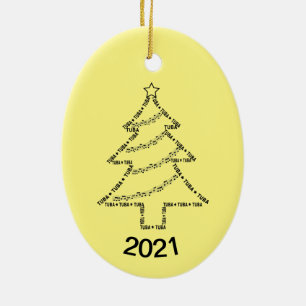 Tuba Text Weihnachtsbaum Keramik Ornament