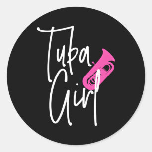 Tuba Tuba Player Brass Music Marching Band Tubist Runder Aufkleber