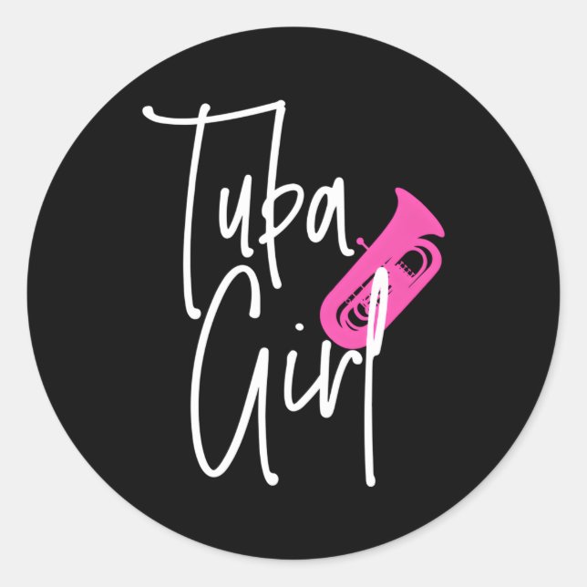 Tuba Tuba Player Brass Music Marching Band Tubist Runder Aufkleber (Vorderseite)