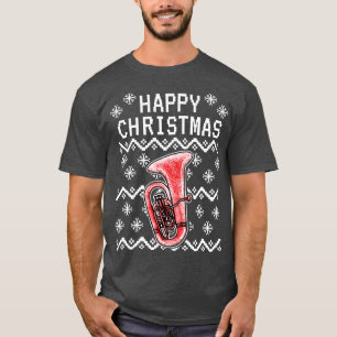 Tuba Ugly Christmas Tubaist Brass Musiker T-Shirt