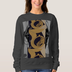 Tuba und Musiknoten Sweatshirt