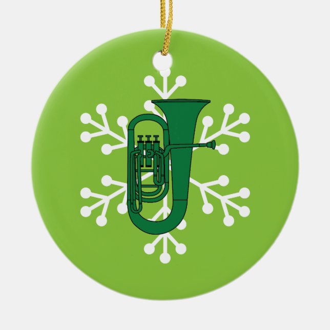 Tuba-Weihnachtsverzierung Keramikornament (Vorne)