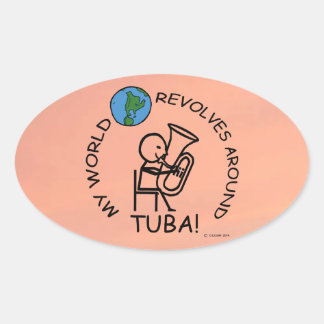 Tuba - Weltumdrehungen um Oval-Sticker Ovaler Aufkleber