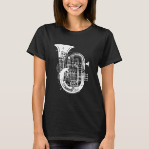 Tuba Zeichnend Messinginstrument T-Shirt