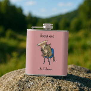 Tubacabra Tuba Spieler Chupacabra Wortspiel Kunstw Flachmann