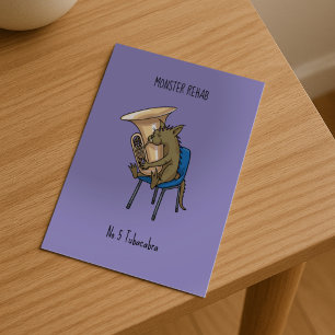 Tubacabra Tuba-Spieler Chupacabra Wortspiel Kunstw Postkarte