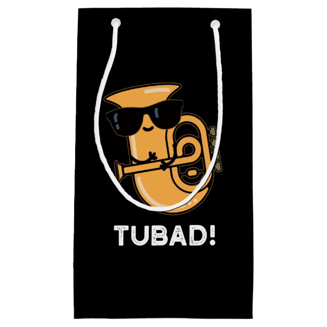 Tubad Funny Music Tuba Pun Dark BG Kleine Geschenktüte (Vorderseite)