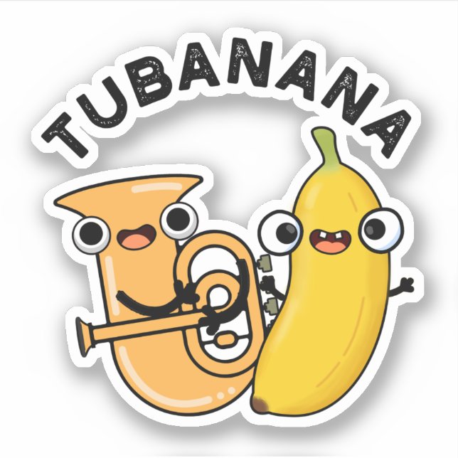 Tubanana Funny Tuba Banana Pun Aufkleber (Vorderseite)