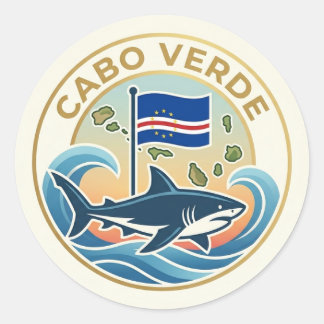 Tubarões Azuis - Cabo Verde Runder Aufkleber