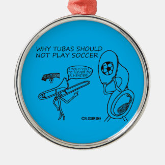 Tubas Play Soccer Ornament Aus Metall
