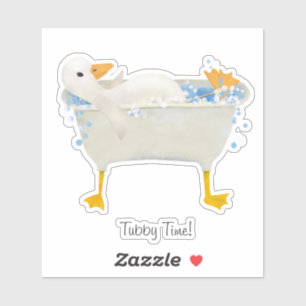 Tubby Time! Ente entspannt sich in einer webfüßige Aufkleber