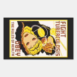 Tuberkulose bekämpfen ~ Einhaltung der Gesundheits Rechteckiger Aufkleber