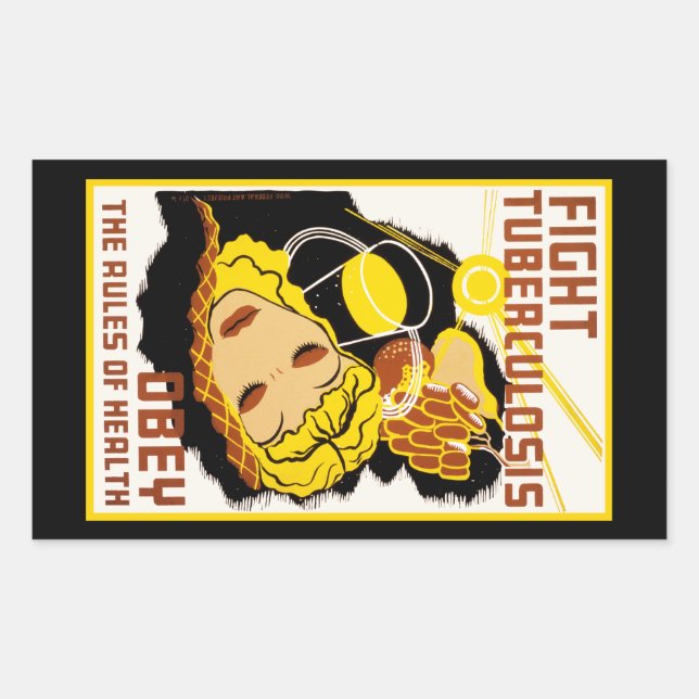 Tuberkulose bekämpfen ~ Einhaltung der Gesundheits Rechteckiger Aufkleber (Vorderseite)