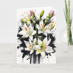 Tuberose - Aquarellblumen Karte