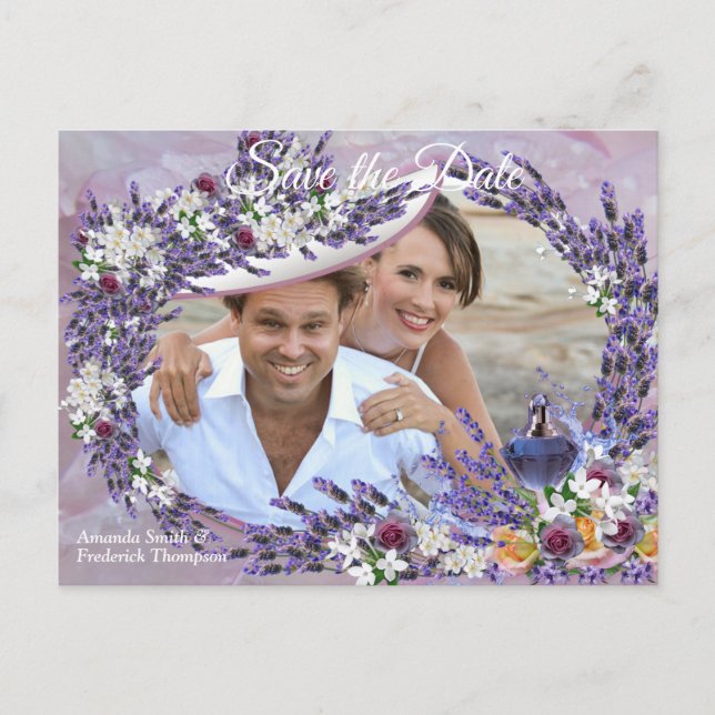 Tuberose & Lavender Blooms Ankündigungspostkarte (Vorderseite)