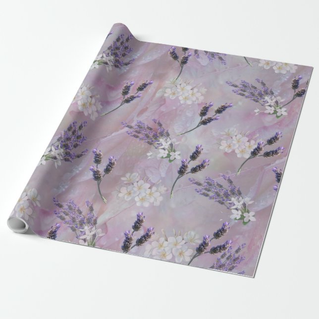 Tuberose & Lavender Blooms Geschenkpapier (Ungerollt)