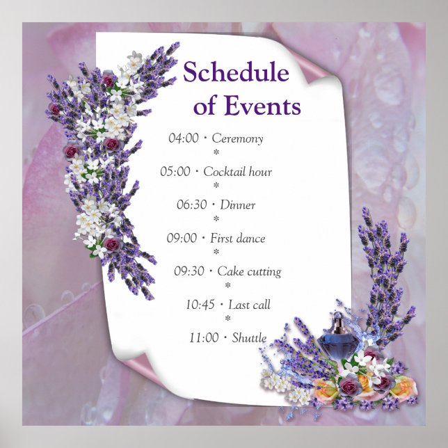Tuberose & Lavender Blooms Poster (Vorne)