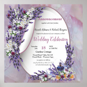 Tuberose & Lavender Blooms Poster