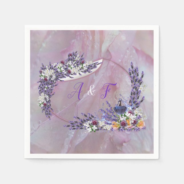 Tuberose & Lavender Blooms Serviette (Vorderseite)