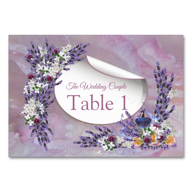 Tuberose & Lavender Blooms Tischnummer (Vorderseite)