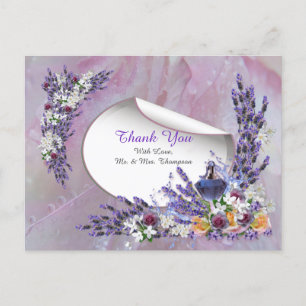 Tuberose & Lavender Blooms Vielen Dank Ankündigungspostkarte