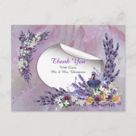 Tuberose & Lavender Blooms Vielen Dank Ankündigungspostkarte