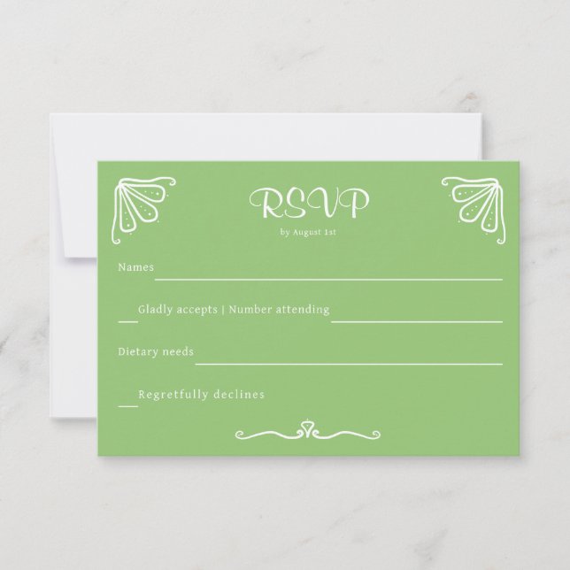 Tuberose Personalisiert Wedding RSVP Card (Vorderseite)