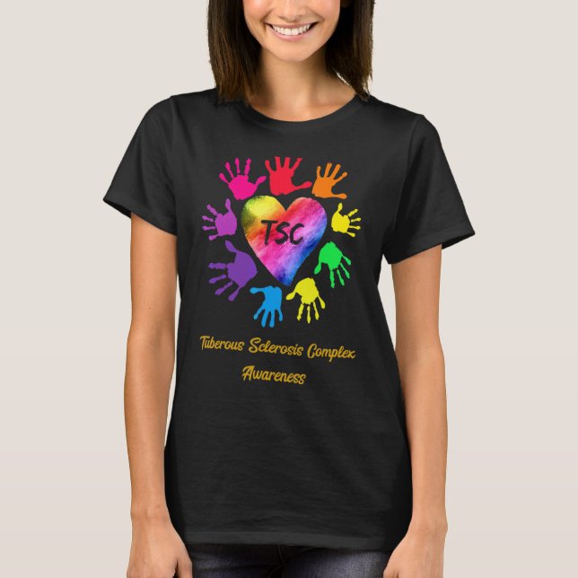 Tuberöse Sklerose Komplex Awareness Hands T-Shirt (Vorderseite)