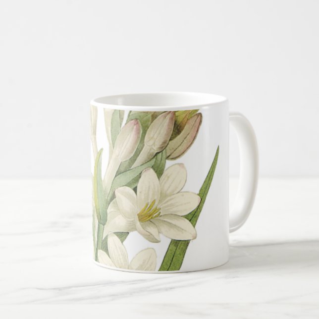tuberose(Tuberosa sp.) von Redouté Kaffeetasse (VorderseiteRechts)