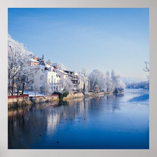 Tübingen, Deutschland nach Schneefall Poster (Vorne)