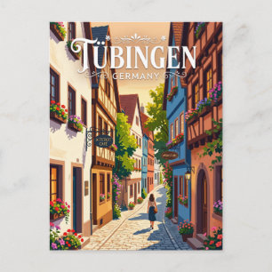 Tübinger Altstadtgasse Deutschland Postkarte