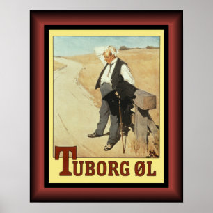  Tuborg ~ The Thirsty Man ~ Erik Henningsen ~  Poster