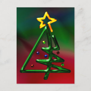 Tubular Chrome Christmas Tree Feiertagspostkarte