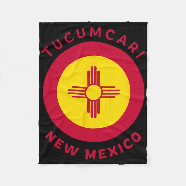 Tucari New Mexico Nm Flag Zia Souvenir  Fleecedecke (Vorderseite)