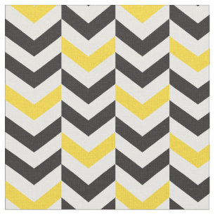 Tuch Grauer und Gelbes Chevron Stoff