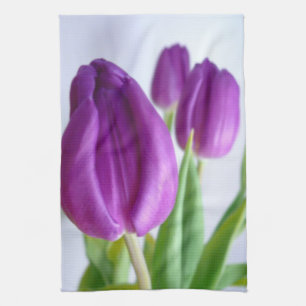 Tuch - lila Tulpe-Ostern-Küche