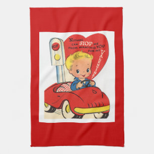 Tuch - Vintages Valentine-Küchen-Tuch 4