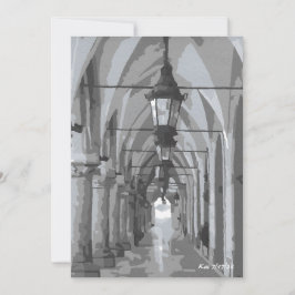 Tuchhalle Kraków, Polnische Flachkarte Einladung