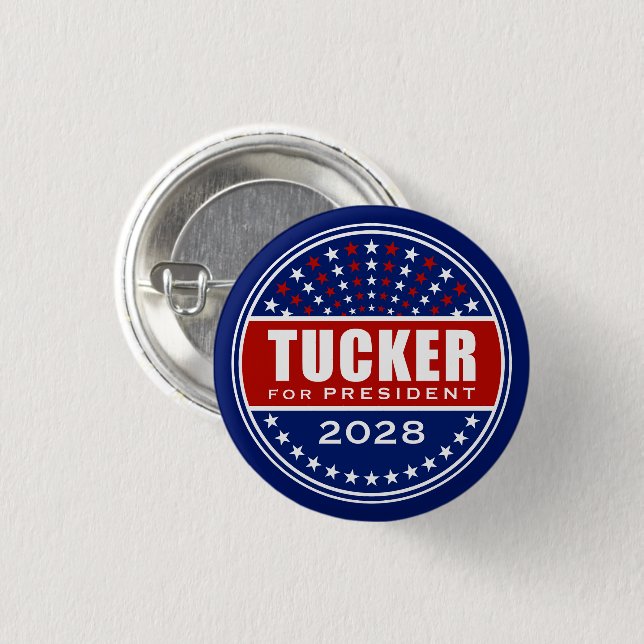 Tucker für Präsident 2028 Button (Vorne & Hinten)