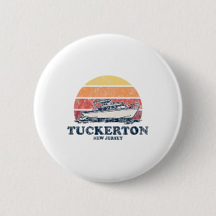 Tuckerton Nj Vintage-Schifffahrt 70er Retro-Boot-D Button
