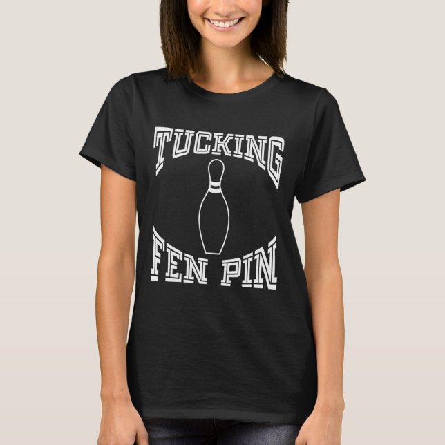 Tucking Fen Button Funny Bowling Shirt League Zehn (Vorderseite)