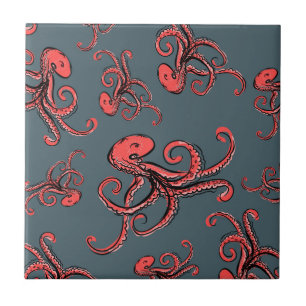 Tückisches Octopus-Muster Fliese