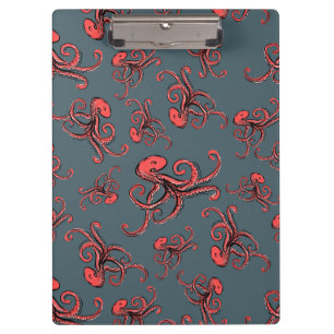 Tückisches Oktopus-Muster Klemmbrett