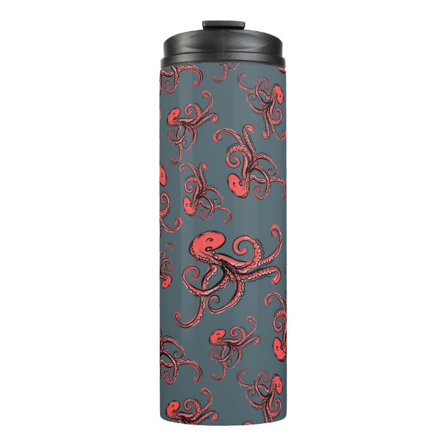 Tückisches Oktopus-Muster Thermosbecher (Vorderseite)