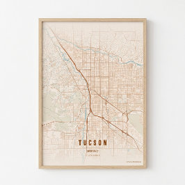 Tucsan Terrakotta-Karte Druck Poster Wandkunst Ges