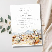 Tucson, Arizona Aquarell-Landschaft-Hochzeit